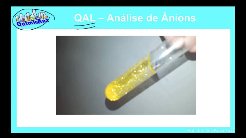 VIDEO 1 -Análise de Ânions (Aula Prática) - QuimicAna - Profa Dra Ana Paula Ruas