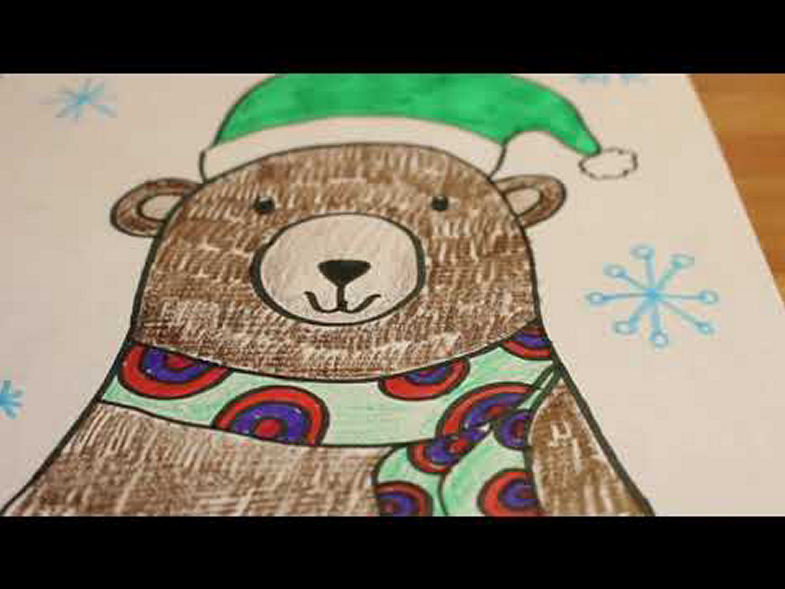 Cozy Winter Bears Kindergarten Virtual Art Lesson 2020