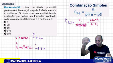 COMBINAÇÃO SIMPLES, ANÁLISE COMBINATÓRIA