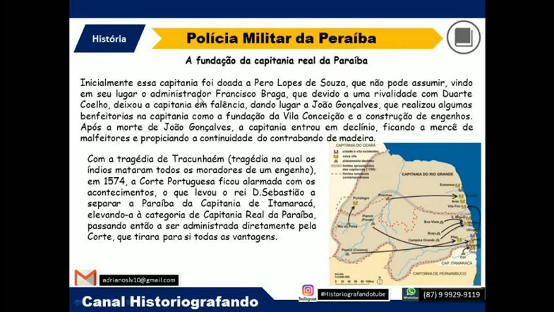História da Paraíba intensivo focado na PM-PB
