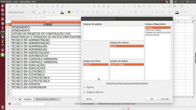 Segmentação de dados em tabela dinâmica no LibreOffice Calc
