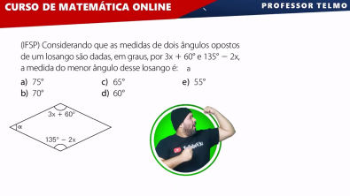 [Professor Telmo] ÂNGULOS DE UM LOSANGO - Como Calcular os Ângulos ...
