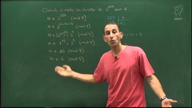 Aritmética - Aula 55 - Qual o resto na divisão de 2 por 7? Aplicações do Teorema de Fermat