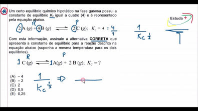 Como calcular o valor do Kc depois de inverter uma equação e diminuir o coeficiente estequiométrico