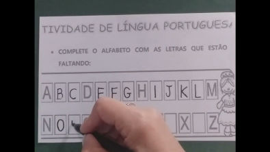 Exercício complete o Alfabeto, Atividade de Português 1ano