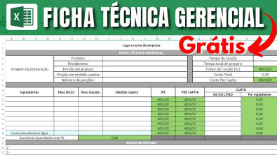 PLANILHA DE EXCEL PARA ELABORAÇÃO DE FICHA TECNICA GERENCIAL DOWNLOAD GRATUITO DA PLANILHA TOP