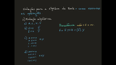 Notação algébrica, tabela verdade e portas lógicas - Eletrônica Digital