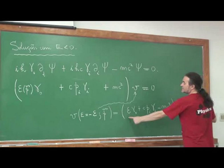 Aula 10(Parte 3)-Conjugação de carga;Soluções de E 0;Álgebra de Clifford e o spin do elétron-Helayel