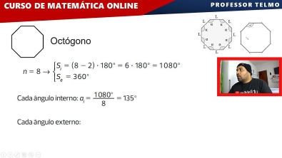 POLÍGONOS | SOMA DOS ANGULOS INTERNOS E EXTERNOS DE UM POLIGONO CONVEXO f( Prof Telmo )d