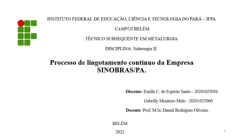 Siderurgia 2_Seminário Empresa siderurgica SINOBRAS_Emille Carvalho e Gabrilly Melo