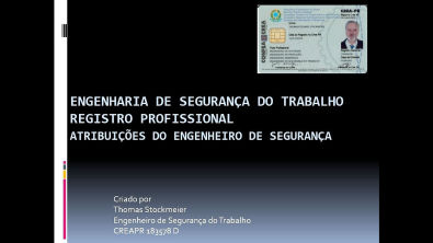 ENGENHARIA DE SEGURANÇA DO TRABALHO REGISTRO PROFISSIONAL E ATRIBUIÇÕES DO ENGENHEIRO DE SEGURANÇA