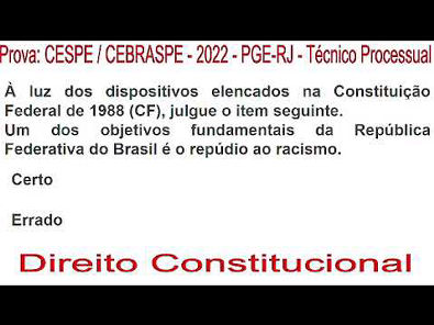 DIREITO CONSTITUCIONAL - CONCURSO - Prova CESPE CEBRASPE - 2022 - PGE-RJ - Técnico Processual