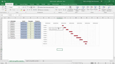 Dicas de Excel - Criando um gráfico de gantt para um cronograma no Excel sem utilizar Fórmulas
