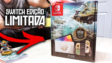 UNBOXING - Nintendo Switch do Zelda Tears of the Kingdom Amiibo Mídia Física!