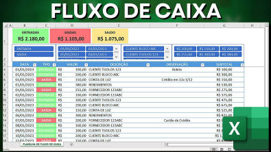 Como Fazer Planilha de Fluxo de Caixa Diário no Excel | Controle Financeiro Pessoal e Empresarial