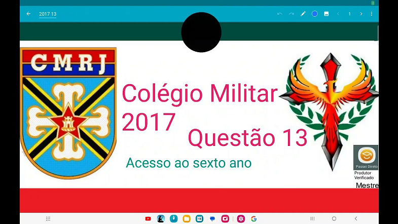 Colégio Militar 2017 questão 13, calcule (1140)(1141)(1142) (1168)(1169)