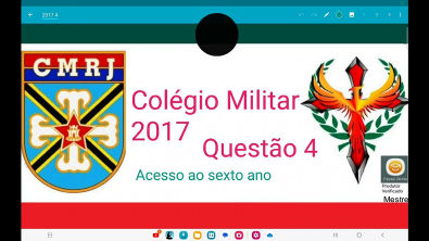 Colégio Militar 2017 questão 4, Durante uma aula de Matemática para o 6 ano do Colégio Militar