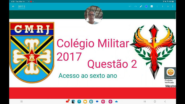 Colégio Militar 2017 questão 2, Pedro, aluno do 3 ano do ensino médio do Colégio Militar de Fortale