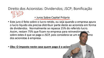 Direito dos Acionistas Dividendos; JSCP; Bonificação