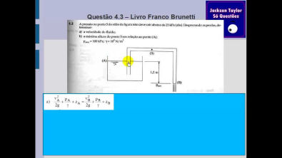 Questão 4.3 Mecânica dos fluidos - Equação Bernoulli(Brunetti)