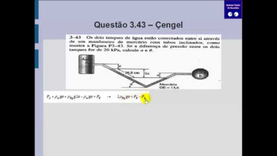 Questão 4.43 Çengel - Manômetro - Mecânica dos fluidos - Estática