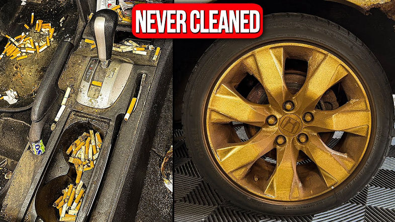 Limpando o carro NOJENTO de um fumante inveterado que NUNCA foi detalhado!