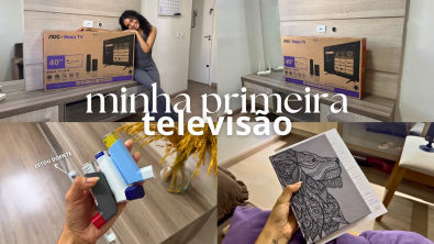 VLOG MINHA PRIMEIRA TELEVISÃO MORANDO SOZINHA| Atualizações sobre minha saúde
