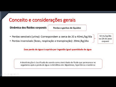 Aula de Fluidoeletrolitoterapia para Medicina Veterinária