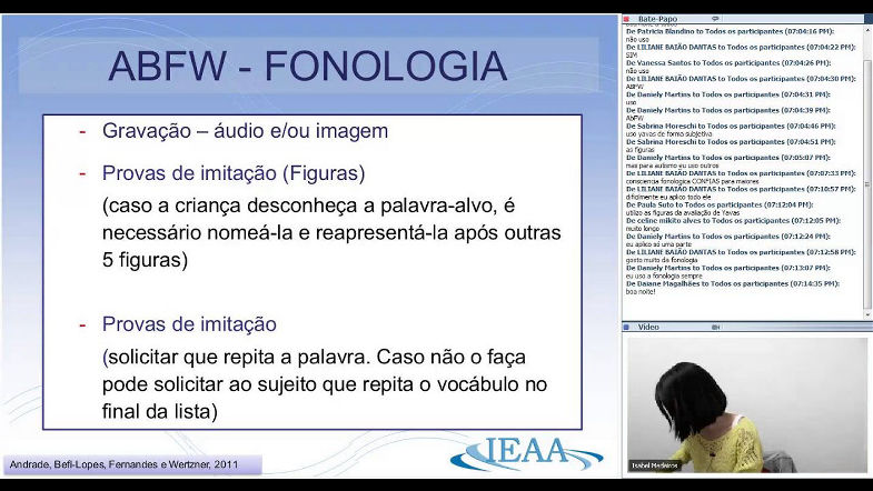 Protocolos de Avaliação de Linguagem - 1a parte