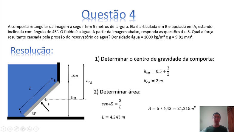 Comporta Estática dos Fluidos - Exercício Resolvido