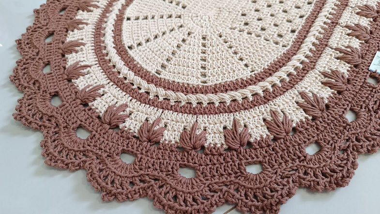 TAPETE DE CROCHÊ FÁCIL E ECONÔMICO FOLHAS