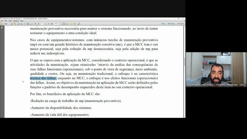 Confiabilidade Industrial - Aula de Revisão 2