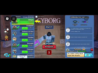 Comprei a classe ciborg do 99 noites na floresta