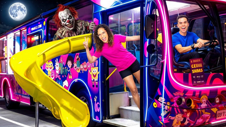 PASSAMOS A NOITE EM UM ÔNIBUS DE FESTA E O PALHAÇO DA DARK WEB APARECEU!