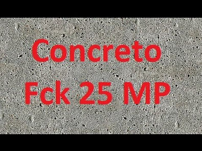 Receita concreto Fck 25 Mpa - traço de concreto