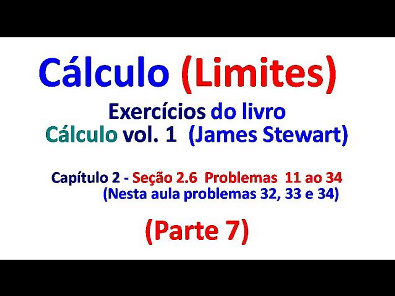 Limites -  Problemas  Resolvidos Capítulo 2 -   Cálculo Vol.1 James Stewart (Parte 7 de 7)