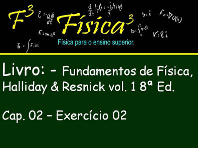 Cap 02 Cinemática Ex. 02 Resolvido Fund. da Física Halliday & Resnick vol. 1  Ed 8.