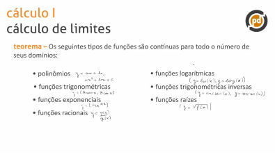 Cálculo de limites - propriedades - Teoria