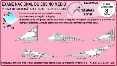 CURSO MATEMÁTICA ENEM 2016 QUESTÃO 154 PROVA ROSA RESOLVIDA EXAME NACIONAL ENSINO MÉDIO 2ª Aplicação