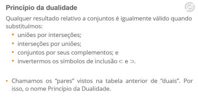 Princípio da dualidade - Teoria - Probabilidade I