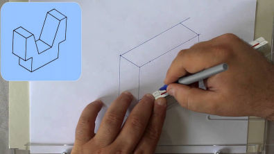 Curso completo desenho técnico Aula #6 - Perspectiva isométrica com elementos oblíquos