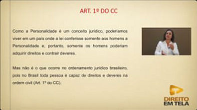 Direito Civil   Aula 1 (nova aula)   Pessoa e Personalidade   Art. 1º do Código Civil