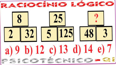 Raciocínio Lógico Sequência Número Figura Teste psicotécnico QI Quociente  Inteligência Detran Concur 