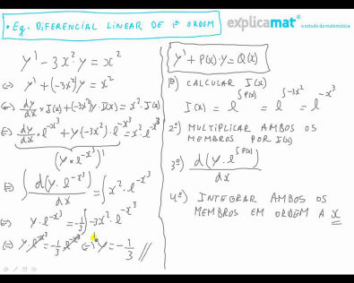 Equações Diferenciais Lineares de 1.ª ordem Exercício Prático