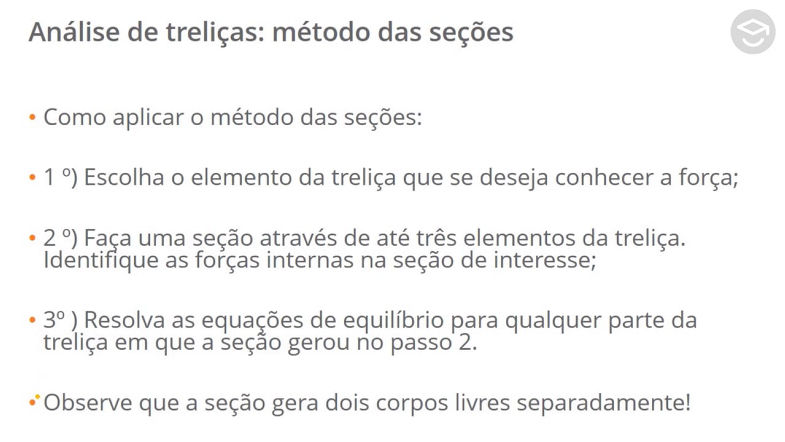 Treliças espaciais e análise de treliças pelo método das seções - Teoria