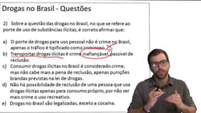 Aula 075   Drogas no Brasil   Questões