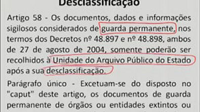 Aula 018   Decreto 58.052 12 (São Paulo)   Classificação, Reclassificação e Desclassificação