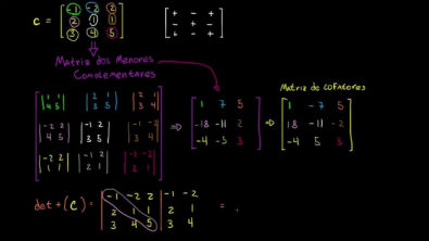 Intervendo uma matriz 3x3 determinante e matriz dos cofatores - 2
