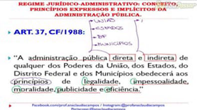 Aula 003   Regime Jurídico Administrativo   Princípios Constitucionais Expressos