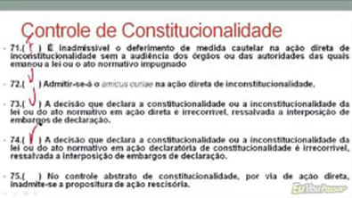 Aula 136   Controle de Constitucionalidade   Exercícios de Fixação